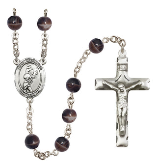 Silver-Plated 7mm Saint Sebastian/Softball Rosary