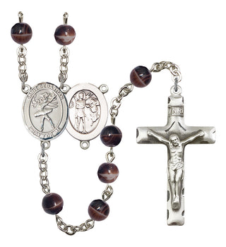 Saint Sebastian and Dance Rosary with Brown Beads