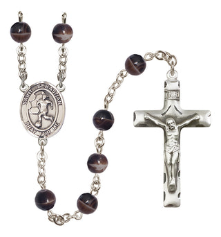 Silver-Plated 7mm Saint Sebastian/Soccer-Women Rosary