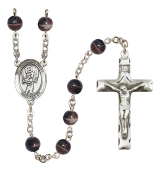 Silver-Plated 7mm Guardian Angel/Baseball Rosary