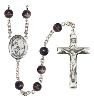 Silver-Plated 7mm Guardian Angel/Soccer Rosary