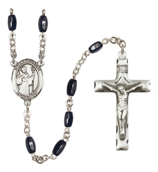 Silver-Plated 8x5mm Saint Augustine  Engraved Catholic Rosaries