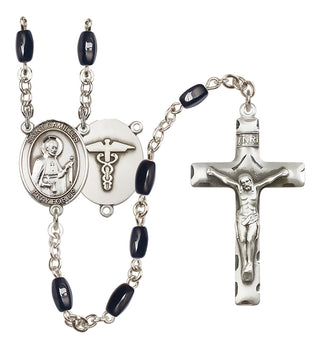 Silver-Plated 8x5mm Saint Camillus of Lellis / Nurse Rosary