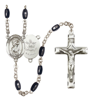 Silver-Plated 8x5mm Saint Christopher / Army Rosary