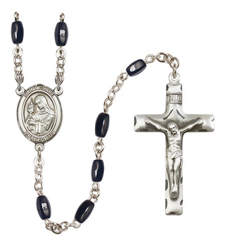 Silver-Plated 8x5mm Saint Clare of Assisi  Engraved Catholic Rosaries
