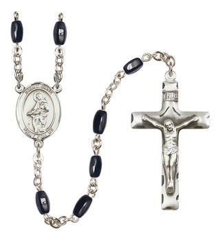 Silver-Plated 8x5mm Saint Jane of Valois  Engraved Catholic Rosaries