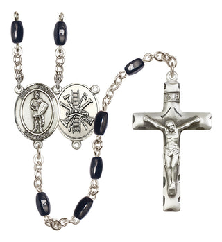 Silver-Plated 8x5mm Saint Florian/Firefighter Rosary