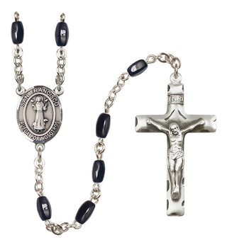 Silver-Plated 8x5mm San Francis  Engraved Catholic Rosaries
