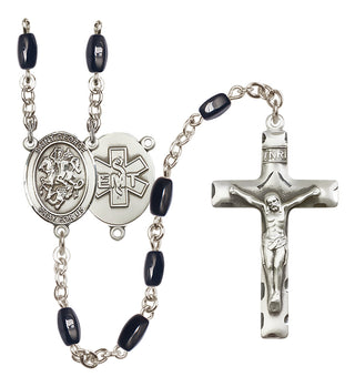 Silver-Plated 8x5mm Saint George / EMT Rosary