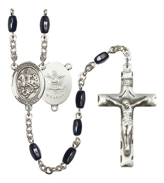 Saint George and Army Rosary with Black Onyx Beads