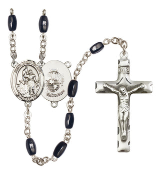 Silver-Plated 8x5mm Saint Joan of Arc / Marines Rosary