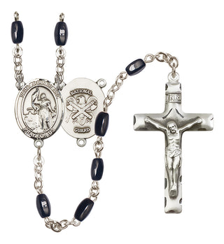 Silver-Plated 8x5mm Saint Joan of Arc / Nat'l Guard Rosary