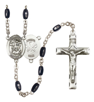 Silver-Plated 8x5mm Saint Michael / Nat'l Guard Rosary