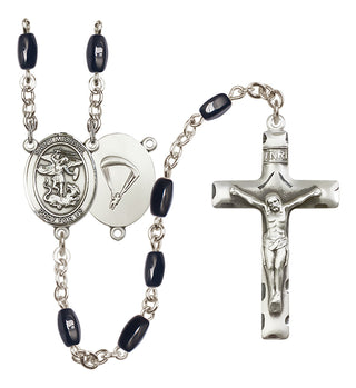 Silver-Plated 8x5mm Saint Michael / Paratrooper Rosary