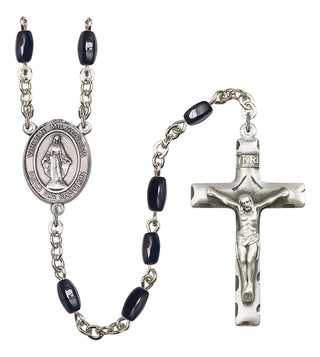Virgen Milagrosa Rosary with Black Onyx Beads