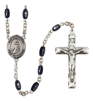 Silver-Plated 8x5mm San Peregrino  Engraved Catholic Rosaries