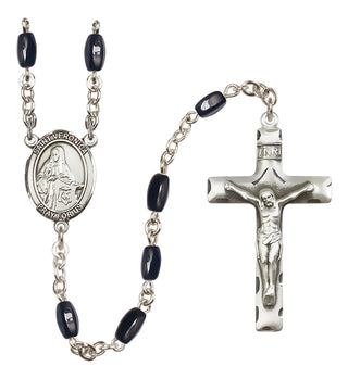 Silver Plated 8x5mm Black Saint Veronica Rosary