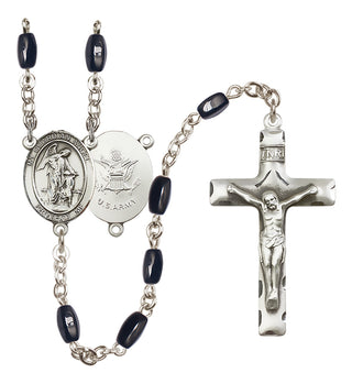 Silver-Plated 8x5mm Guardian Angel / Army Rosary