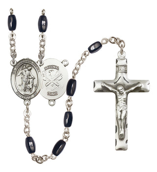 Silver-Plated 8x5mm Guardian Angel / Nat'l Guard Rosary