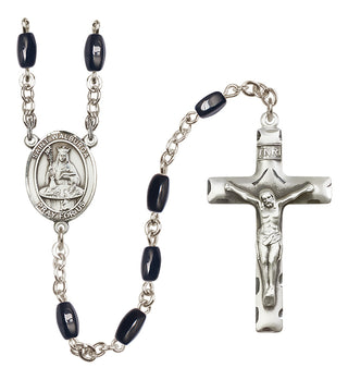 Silver Plated 8x5mm Black Saint Walburga Rosary