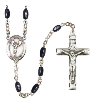 Silver-Plated 8x5mm Saint Christopher/Cheerleading  Engraved Catholic Rosaries