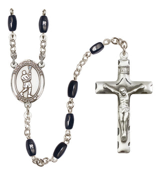 Silver-Plated 8x5mm Saint Christopher/Lacrosse Rosary
