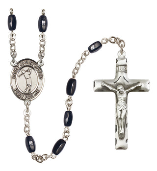 Silver-Plated 8x5mm Saint Christopher/Golf Rosary