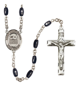 Silver-Plated 8x5mm Saint Christopher/Swimming Rosary