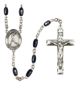 Silver-Plated 8x5mm Saint Sebastian/Baseball Rosary