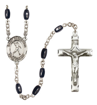 Silver-Plated 8x5mm Saint Sebastian/Football Rosary