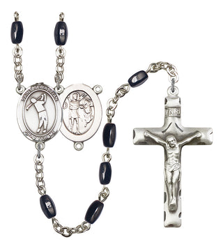 Saint Sebastian and Golf Rosary with Black Onyx Beads