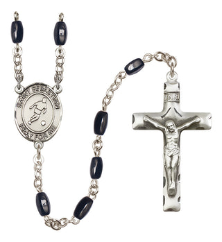 Silver-Plated 8x5mm Saint Sebastian/Soccer Rosary
