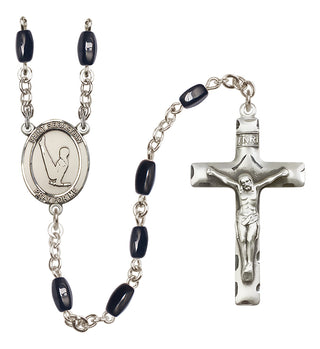 Silver-Plated 8x5mm Saint Sebastian/Gymnastics Rosary
