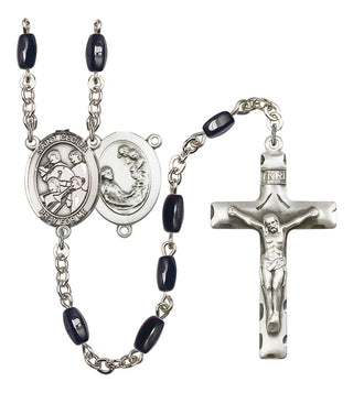 Saint Cecilia and Marching Band Rosary with Black Onyx Beads