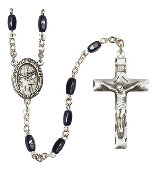 Silver-Plated 8x5mm San Juan de la Cruz  Engraved Catholic Rosaries