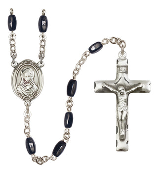 Silver-Plated 8x5mm Saint Rebecca  Engraved Catholic Rosaries