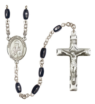 Silver-Plated 8x5mm Saint Basil the Great  Engraved Catholic Rosaries