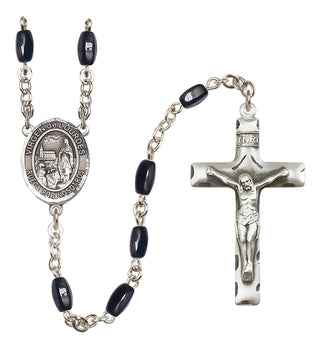 Silver-Plated 8x5mm Virgen de Lourdes  Engraved Catholic Rosaries