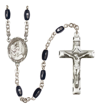 Silver-Plated 8x5mm Saint Elizabeth of the Visitation  Engraved Catholic Rosaries