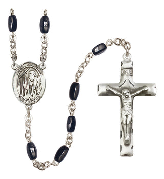 Silver-Plated 8x5mm Saint Polycarp of Smyrna  Engraved Catholic Rosaries