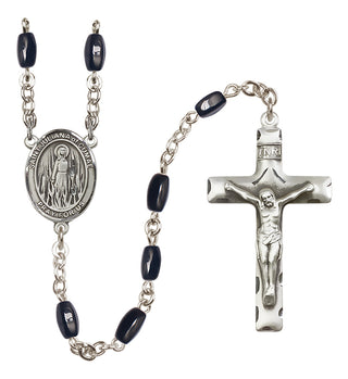 Silver-Plated 8x5mm Saint Juliana of Cumae  Engraved Catholic Rosaries