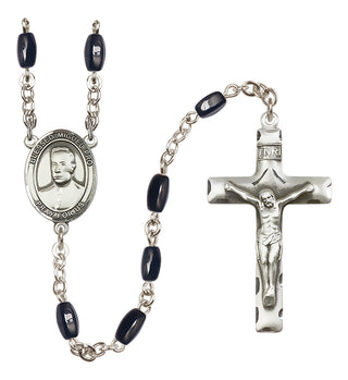 Silver-Plated 8x5mm Blessed Miguel Pro  Engraved Catholic Rosaries