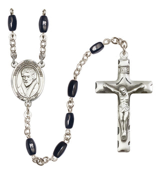 Silver Plated 8x5mm Black Saint Peter Canisius Rosary