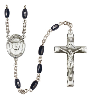 Silver-Plated 8x5mm Saint Damien of Molokai  Engraved Catholic Rosaries