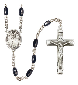 Silver-Plated 8x5mm Saint Joseph Marello  Engraved Catholic Rosaries