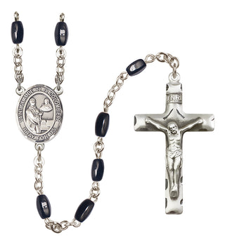 Silver-Plated 8x5mm Saint Claude de la Colombiere  Engraved Catholic Rosaries