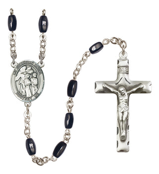 Silver-Plated 8x5mm Guardian Angel w/Children Rosary | Engravable