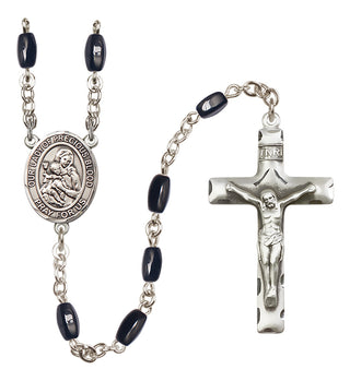 Silver Plated 8x5mm Black Our Lady of the Precious Blood Rosary