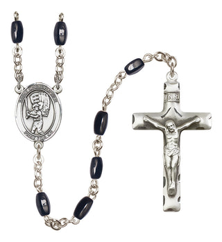 Silver-Plated 8x5mm Saint Christopher/Baseball Rosary