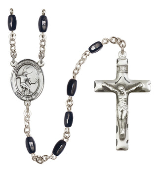 Silver-Plated 8x5mm Saint Christopher/Soccer Rosary